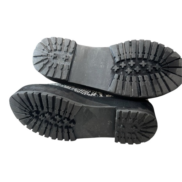 Topshop Snakeprint Lace-Up Platform Combat Boots - Side Zip - Women's Size 8 - Picture 12 of 14